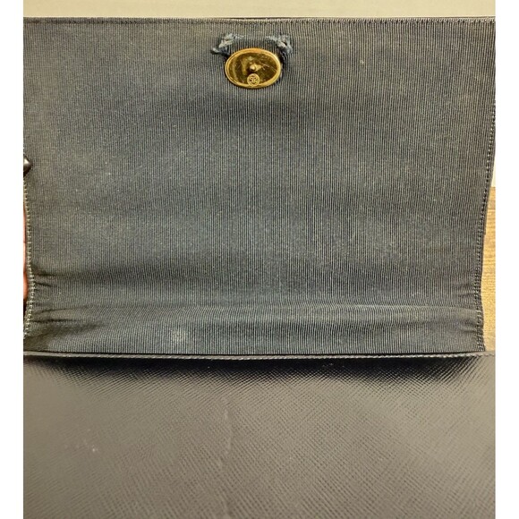 Vintage Bienen Davis Navy Accordian Style Handbag - Picture 8 of 16